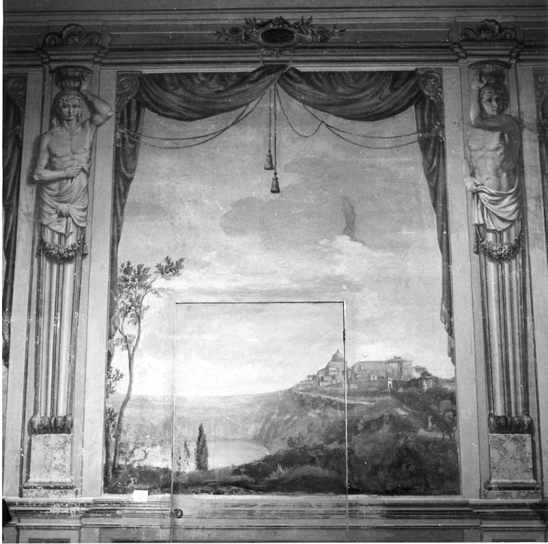 veduta di Castel Gandolfo (dipinto) di Monti Andrea (sec. XIX)