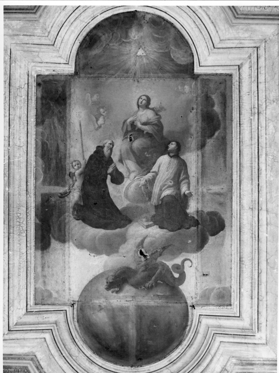 Immacolata Concezione con San Benedetto e San Luigi Gonzaga (dipinto) - ambito laziale (fine sec. XVII)