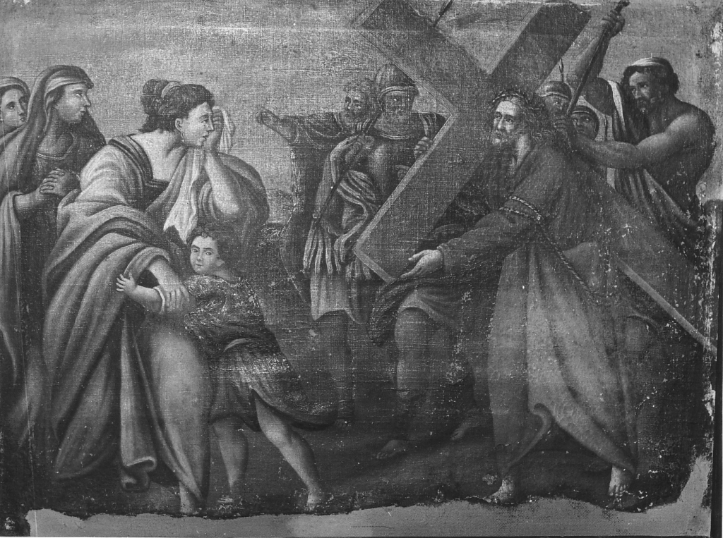stazioni della via crucis (dipinto) - ambito laziale (fine/inizio secc. XVIII/ XIX)