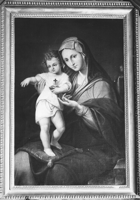 Madonna con Bambino e Sacro Cuore (dipinto) - ambito romano (inizio sec. XIX)