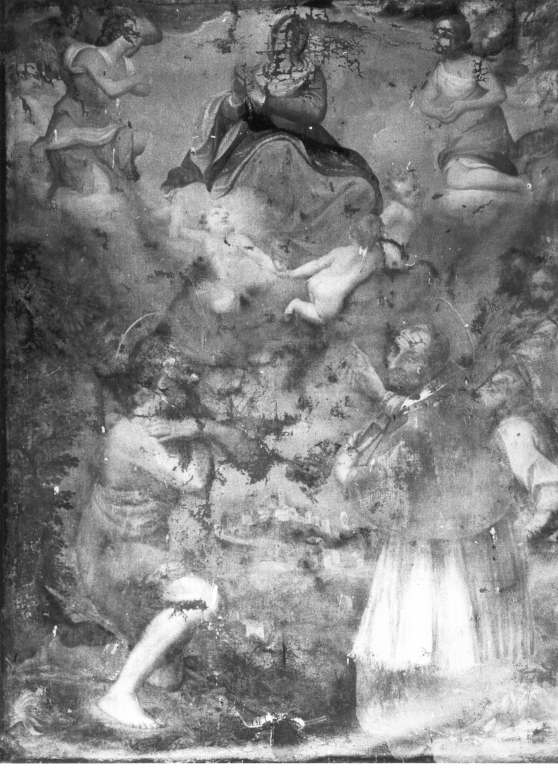 Madonna con i SS. Carlo Borromeo e Giovanni Battista (dipinto) - ambito laziale (metà sec. XVIII)