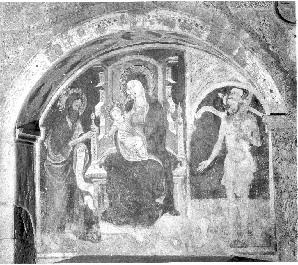 Madonna in trono con Bambino e Santi (dipinto) di Zacchi Francesco detto Balletta (attribuito) (metà sec. XV)