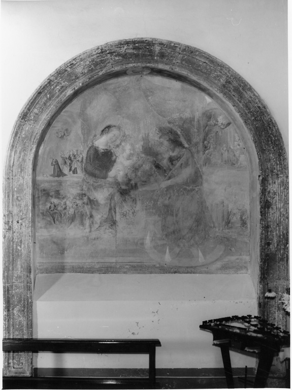 Madonna con bambino, Santa Caterina e storie di Santa Caternia (dipinto) - ambito laziale (sec. XVI)