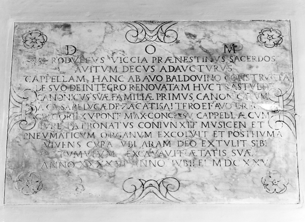 lapide commemorativa - bottega laziale (sec. XVII)