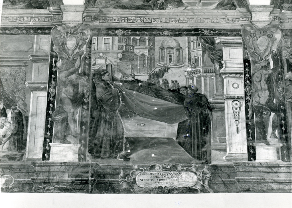 Corteo funebre per Sant'Agostino (dipinto) di Ganassini Marzio (inizio sec. XVII)