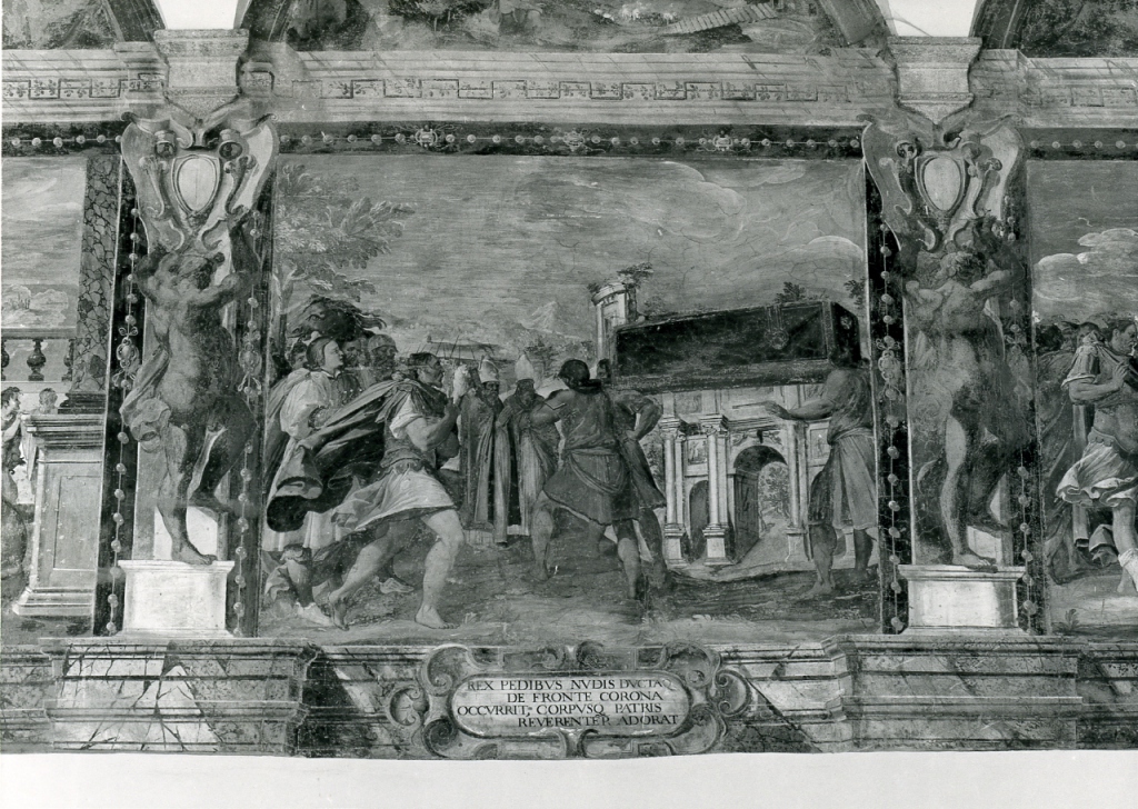 Arrivo a Pavia del corpo di Sant'Agostino (dipinto) di Ganassini Marzio (inizio sec. XVII)