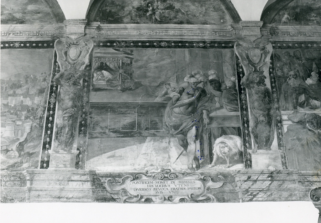 Alessandro IV ammonito in sogno da Sant'Agostino (dipinto) di Ganassini Marzio (inizio sec. XVII)