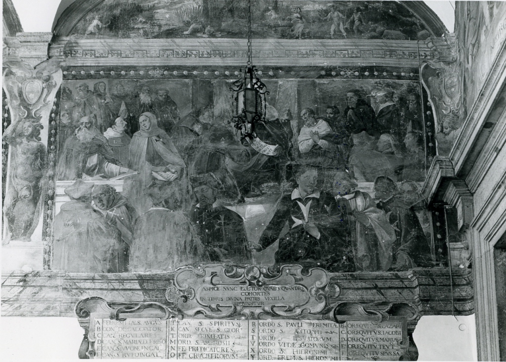 Sant'Agostino consegna la Regola dell'Ordine (dipinto) di Ganassini Marzio (inizio sec. XVII)