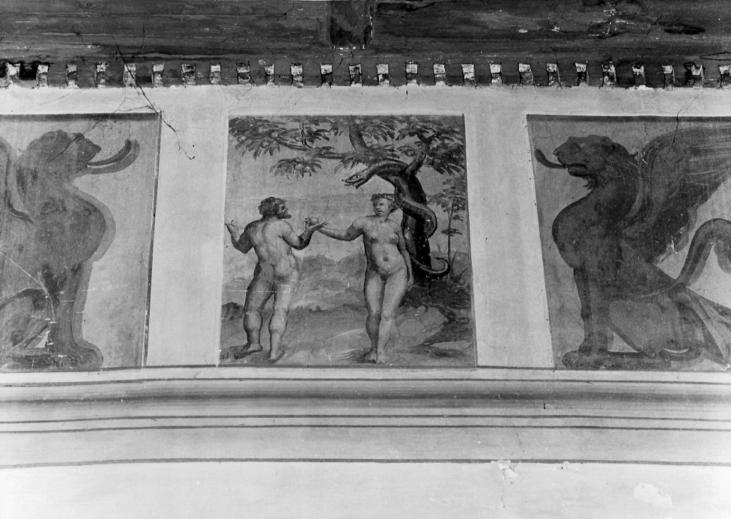tentazione e caduta di Adamo e Eva (dipinto, ciclo) - ambito viterbese (sec. XVII)