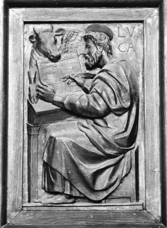San Luca Evangelista (rilievo) di Crocetti Venanzo (sec. XX)