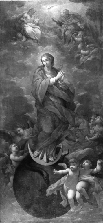 Madonna che calpesta il serpente (dipinto) di Luzzi Filippo (attribuito) (fine/inizio secc. XVII/ XVIII)