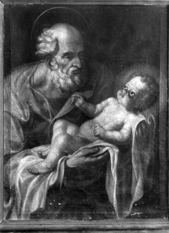 San Giuseppe con Gesù bambino (dipinto) - ambito laziale (fine/inizio secc. XVII/ XVIII)