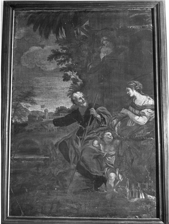 Il riposo durante la fuga in Egitto (dipinto) - ambito laziale (sec. XVIII)