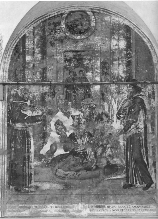 San Francesco d'Assisi guarisce lo storpio Gedeone (dipinto, ciclo) - ambito laziale (fine sec. XVII)