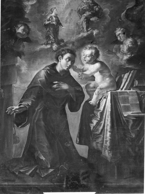 apparizione di Gesù Bambino a Sant'Antonio da Padova (dipinto) - ambito Italia centro-settentrionale (fine/inizio secc. XVII/ XVIII)