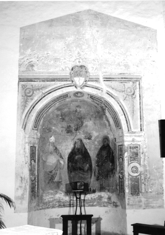 Madonna Addolorata, Madonna Addolorata con Sant'Agostino e San Nicola (dipinto, complesso decorativo) - ambito laziale (sec. XVII)