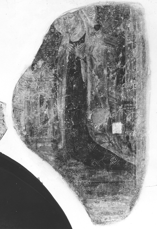 Madonna annunciata (dipinto, frammento) - ambito italiano (prima metà sec. XV)
