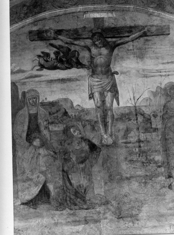 crocifissione di Cristo con la Madonna e santi (dipinto) - ambito umbro (fine/inizio secc. XV/ XVI)
