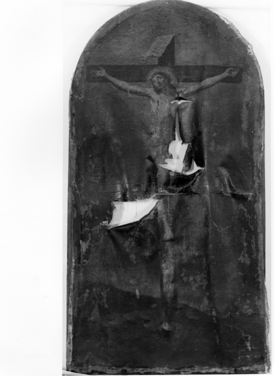 Cristo crocifisso, le tre Marie (dipinto) - ambito romano (sec. XVIII)