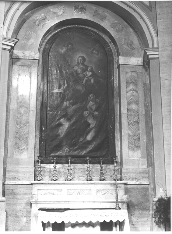 Madonna del Rosario con San Domenico e Santa Caterina da Siena (dipinto) - ambito romano (sec. XVIII)