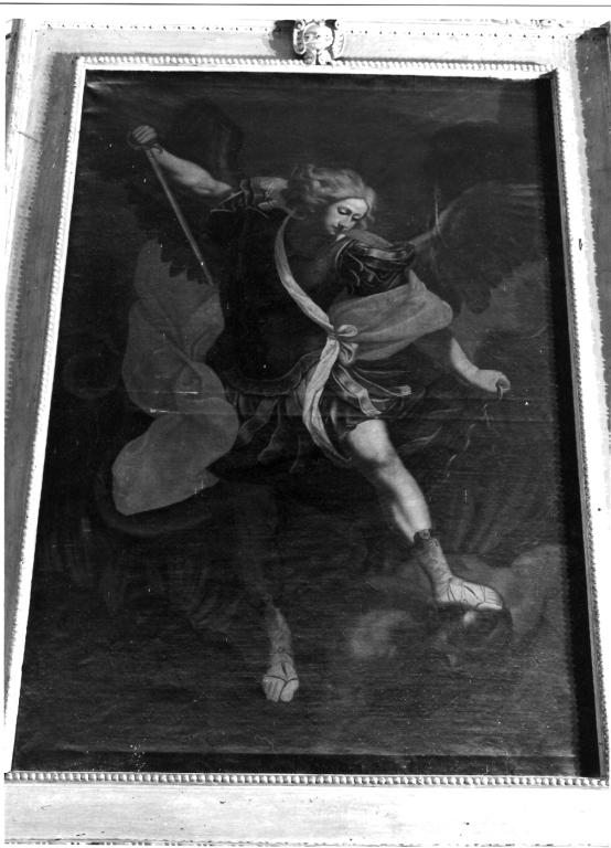 San Michele Arcangelo schiaccia il demonio (dipinto) - ambito romano (seconda metà sec. XVII)