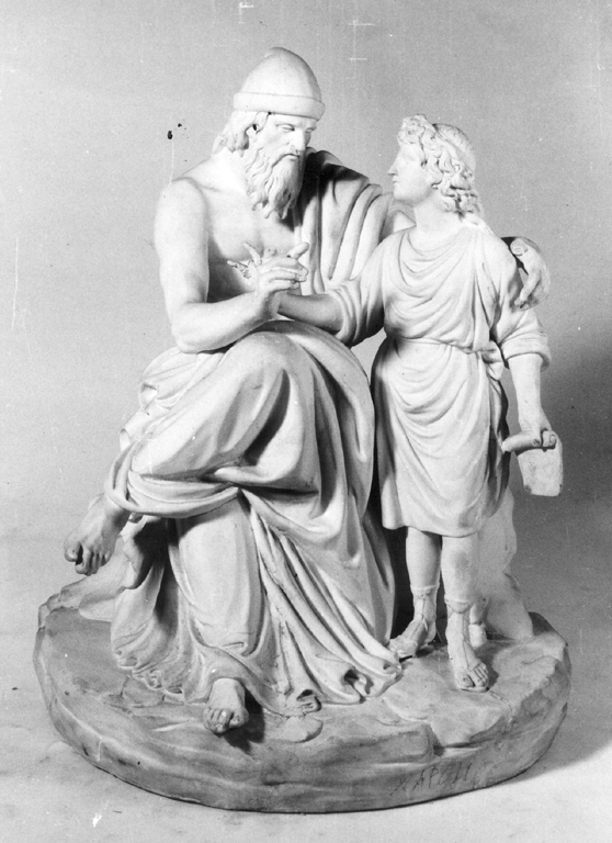Aristotele e Alessandro (scultura) di Tagliolini Filippo (attribuito) - manifattura della Real Fabbrica Ferdinandea (secc. XVIII/ XIX)