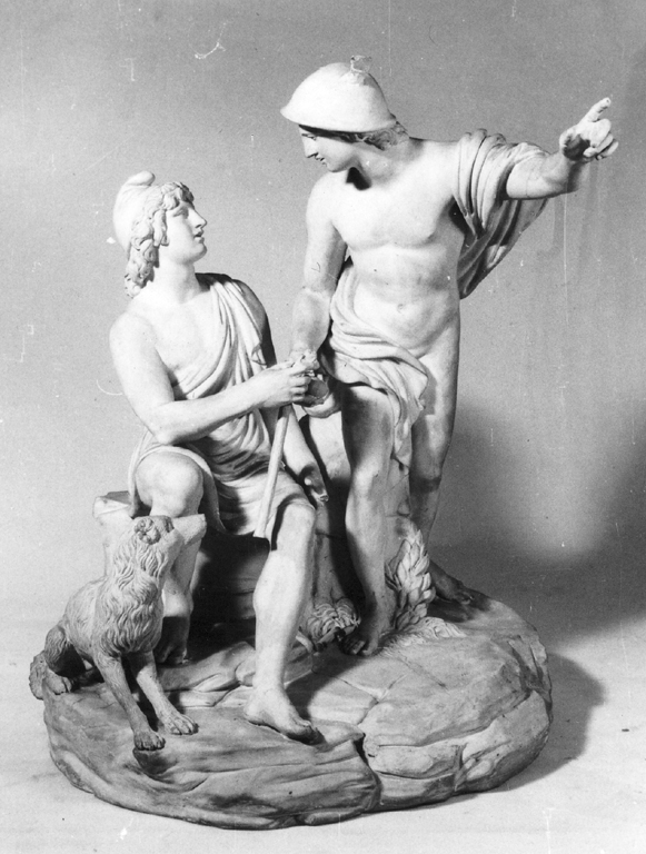 Mercurio e Paride (scultura) di Tagliolini Filippo (attribuito) - manifattura della Real Fabbrica Ferdinandea (secc. XVIII/ XIX)