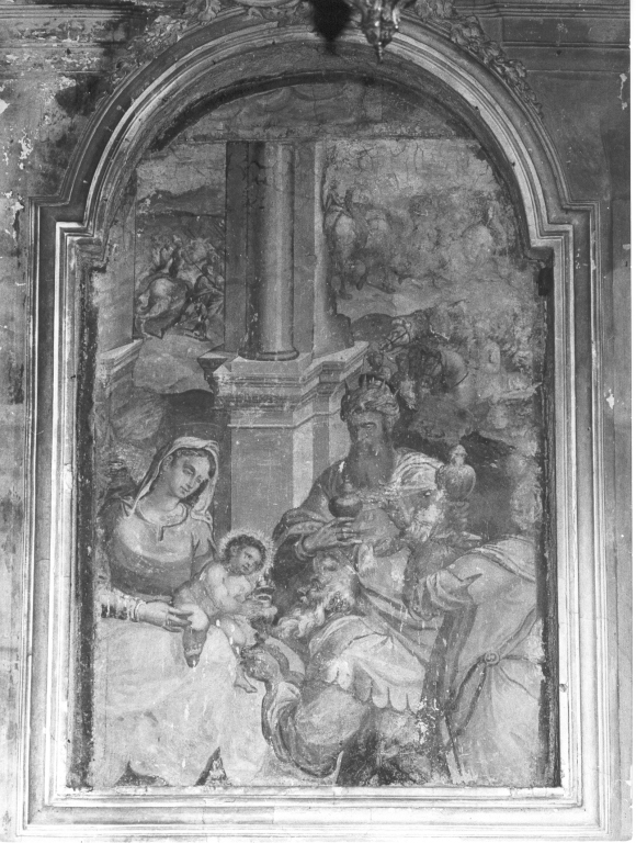 adorazione dei Re Magi (addobbo di dipinto) di Zuccari Federico (scuola), Zuccari Taddeo (scuola) (sec. XVI)