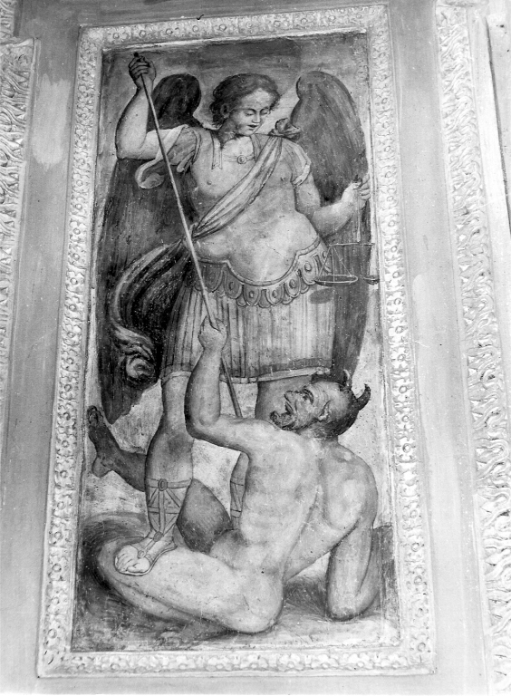 San Michele Arcangelo combatte Satana (dipinto) di Gentileschi Orazio (scuola) (sec. XVI)