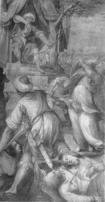 martirio di Sant'Orsola (dipinto) di Gentileschi Orazio (e aiuti) (sec. XVI)