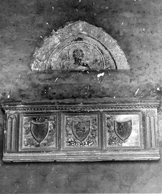 monumento funebre - a lastra, frammento - ambito laziale (sec. XV)