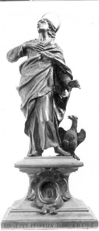 San Giovanni Evangelista (reliquiario - a statua) di Sanini Giovanni Felice (sec. XVIII)