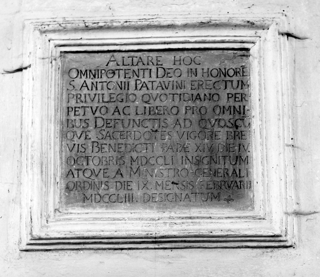 lapide commemorativa, opera isolata - ambito laziale (sec. XVIII)