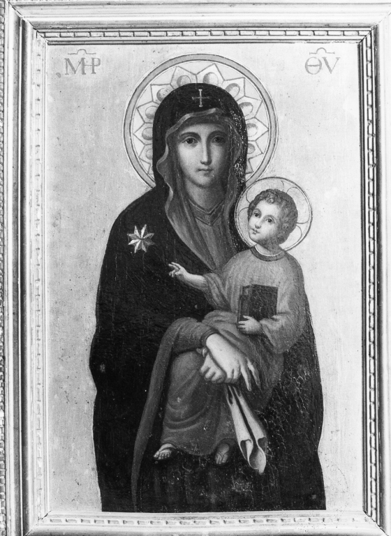 Madonna con Bambino (dipinto) di Maltzeff Gregorio (sec. XX)
