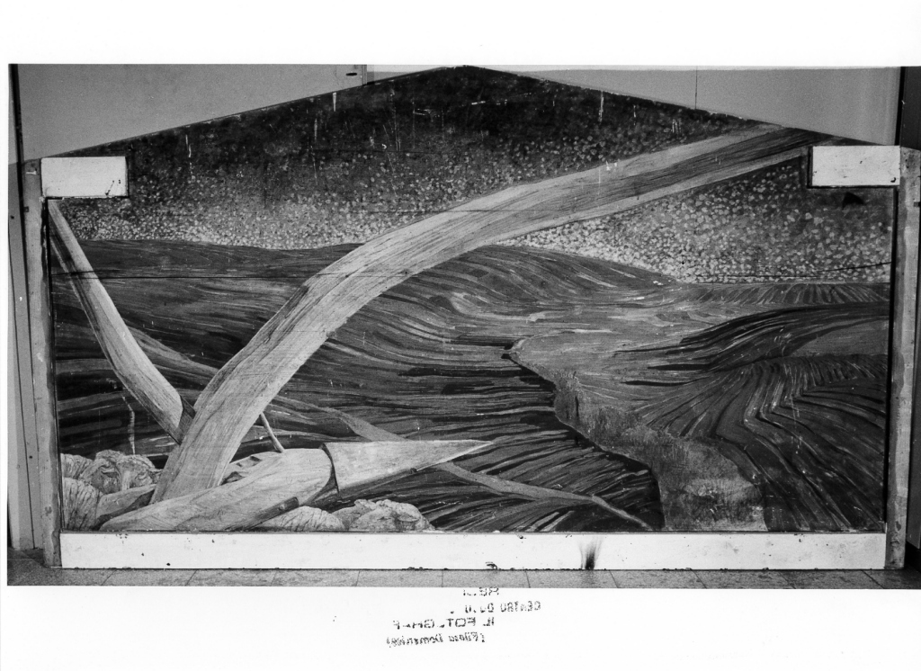 aratro che affonda nella terra (dipinto, frammento) di Cambellotti Duilio (sec. XX)