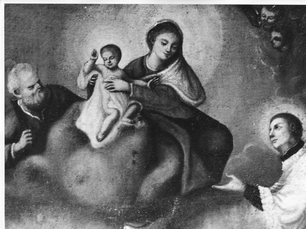 Madonna in gloria con San Giuseppe, San Luigi, San Vincenzo Ferrer e Santa Maria Maddalena dei Pazzi (dipinto) - ambito Italia centrale (sec. XIX)