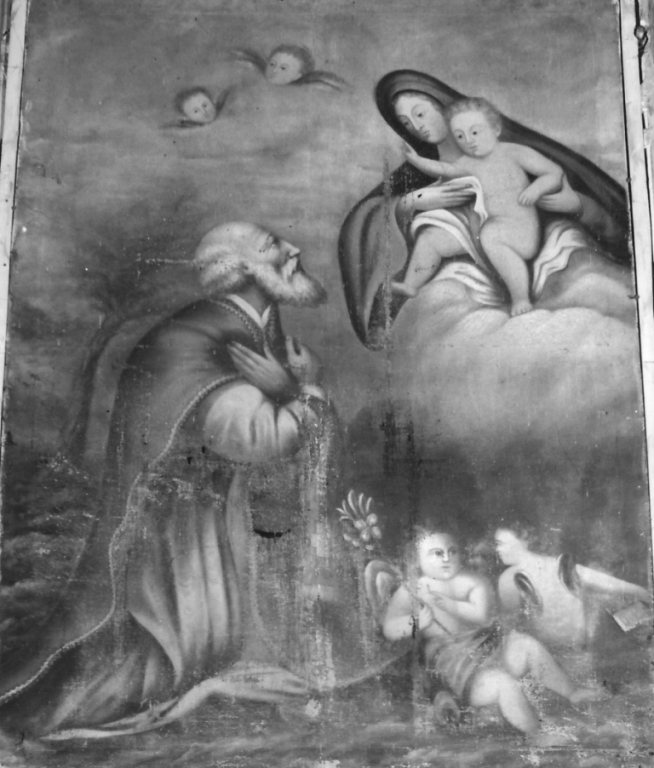 apparizione della Madonna con Bambino a San Giuseppe (dipinto) - ambito laziale (seconda metà sec. XIX)
