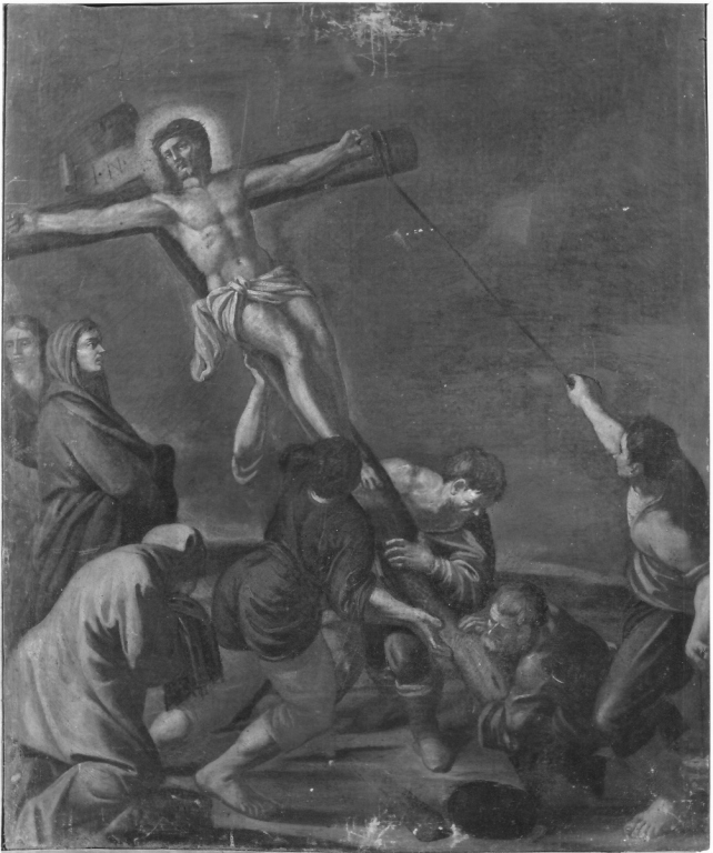 stazione XII: Gesù innalzato e morto in croce (dipinto, serie) - ambito napoletano (sec. XVIII)