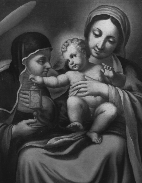 Madonna con Bambino e Santa Chiara (dipinto) - ambito laziale (prima metà sec. XVIII)