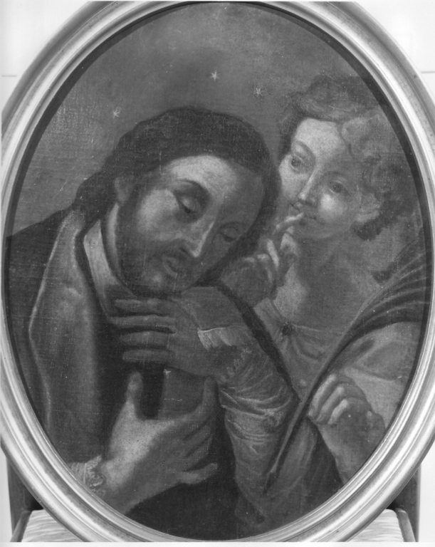 San Giovanni Nepomuceno con un angelo (dipinto) - ambito laziale (prima metà sec. XVIII)