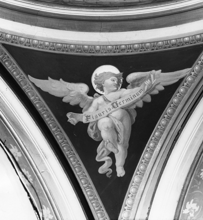 angelo con cartiglio (dipinto) - ambito laziale (seconda metà sec. XIX)