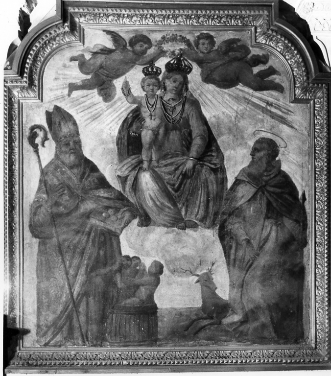 Madonna con Bambino, Sant'Egidio e San Nicola di Bari (dipinto) - ambito Italia centrale (seconda metà sec. XVI)
