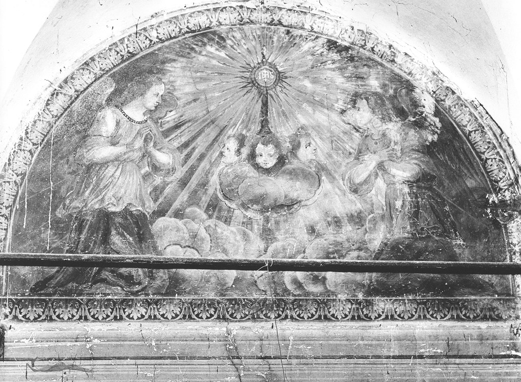 angeli adoranti il calice eucaristico (dipinto) - ambito italiano (sec. XVII)