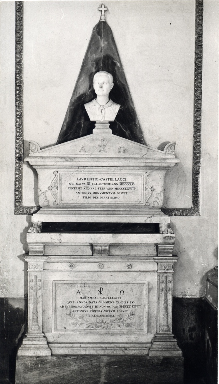 fiaccole ardenti (monumento funebre) - bottega Italia centrale (terzo quarto sec. XIX)
