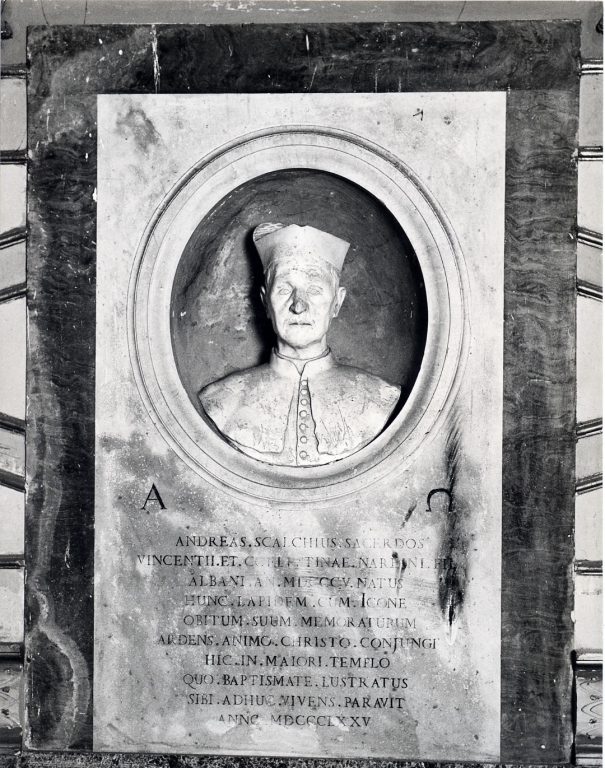 busto ritratto di Andrea Scalchio (scultura) - bottega Italia centrale (ultimo quarto sec. XIX)
