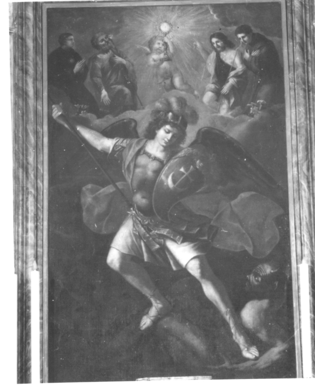 San Michele Arcangelo combatte Satana (dipinto) - ambito romano (primo quarto sec. XVIII)