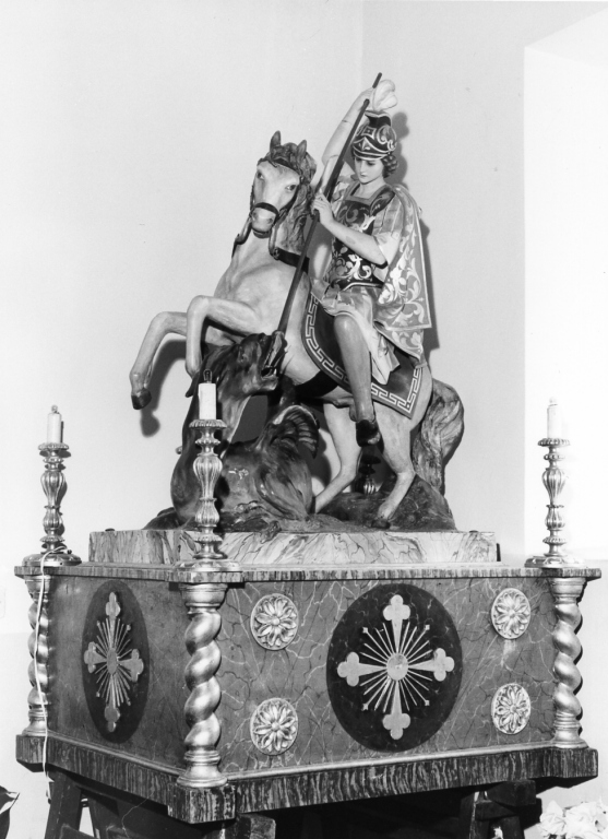 San Giorgio e il drago (gruppo scultoreo) - ambito laziale (sec. XX)