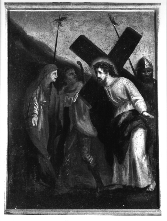 stazione IV: Gesù incontra la Madonna (dipinto) - ambito laziale (fine sec. XVIII)
