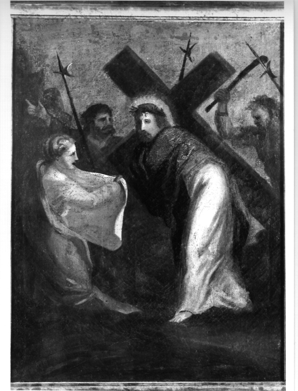 stazione VI: Gesù asciugato dalla Veronica (dipinto) - ambito laziale (fine sec. XVIII)