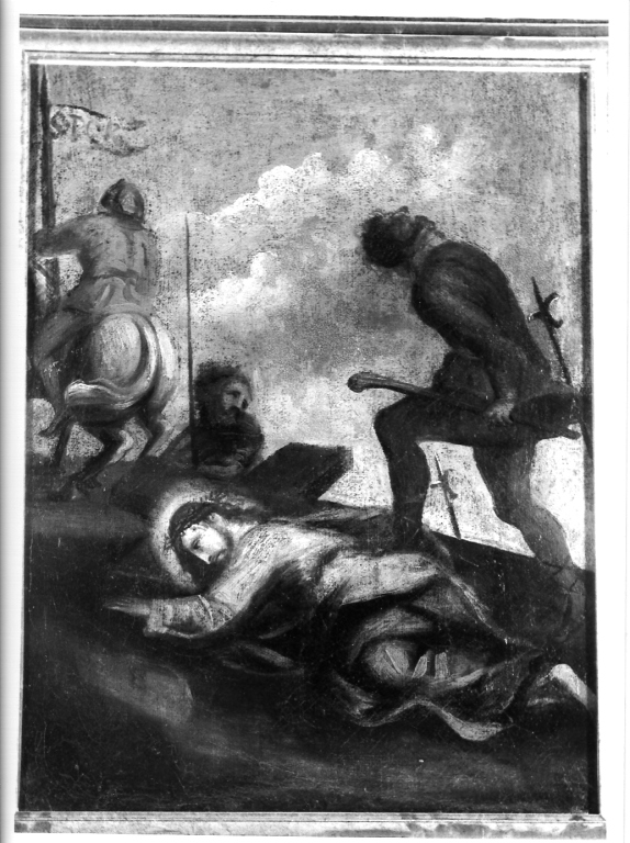 stazione IX: Gesù cade sotto la croce la terza volta (dipinto) - ambito laziale (fine sec. XVIII)
